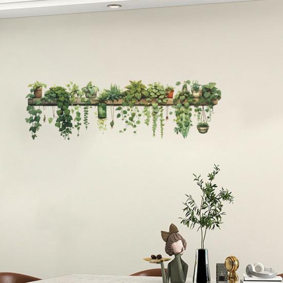 90x30 см наклейки на стену с зелеными растениями, водонепроницаемые, самоклеящиеся, из ПВХ, современная гостиная, детская спальня, растение в горшке, зелень, настенное художественное украшение, наклейка