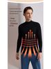Men's Cashmere Silk Thermal Top with Half-High Collar for Autumn and Winter