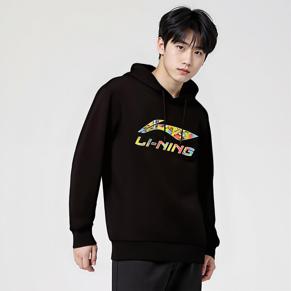 Li-Ning Минималистичный пуловер с круглым вырезом, модный спортивный стиль, удобный, универсальный, модный, энергичный свитшот для мужчин AWDVJ01-2