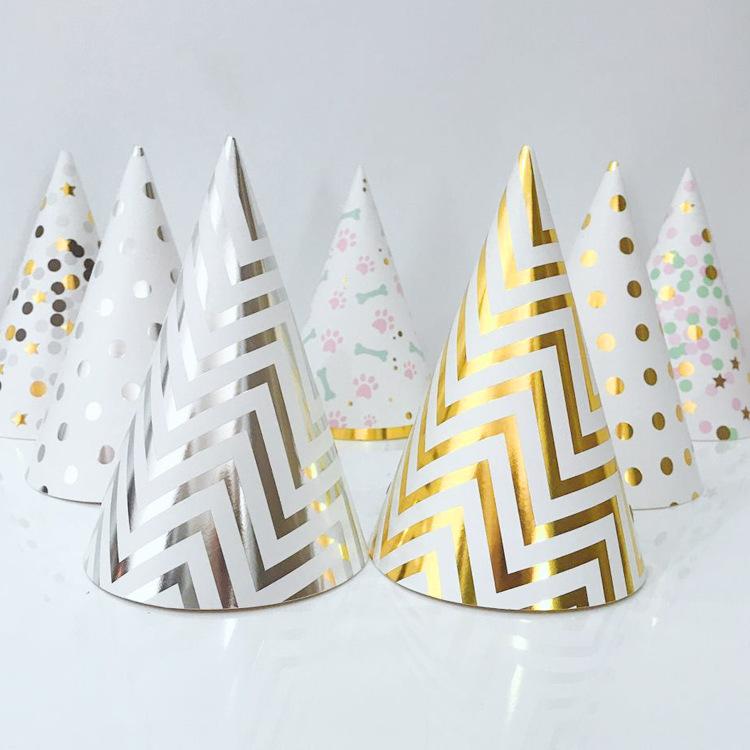 Children'S Birthday Party Decoration Wavy Bronzing Paper Hat Children'S Birthday Hat Party Hat Customization