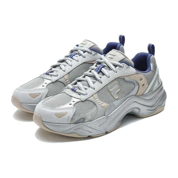 Fila Fusion Уникальная ткань Синтетическая кожа Удобные Низкие Повседневные Кроссовки Женские Серебристо-серые T12W411615FBC