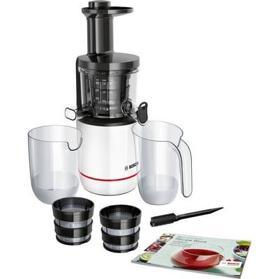 Соковыжималка - BOSCH - MESM500W VitaExtract - Белый/хром - 150 Вт - 1 скорость + реверс - сист.. По безопасности на крышке