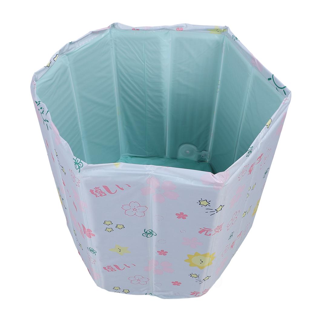 Foldable Bathtub Portable Soaking Bath Tub Ice Hot Universal for Adults Kids Year Round Use 80x65cm