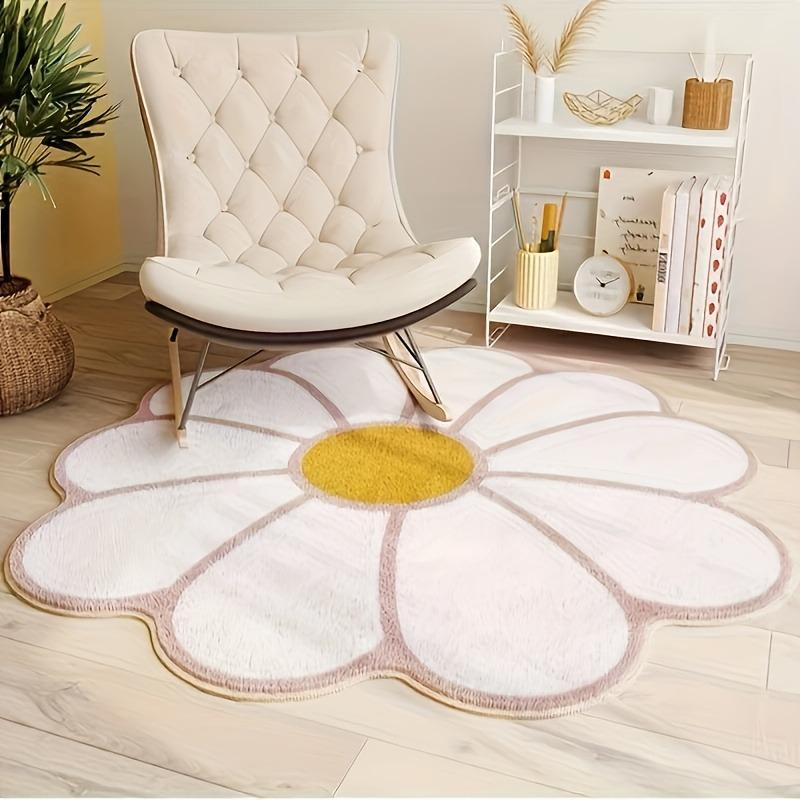 Nordic Fluffy Sun Flower Special Shape Plush Carpet Bedside Rugs Girl Bedroom Home Decor Children Room Floor Mats Soft Rug