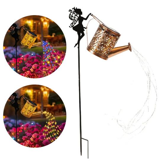 Солнечный фонарь-лейка Металлическая лейка Гирлянда Ретро Полый Светодиодный Солнечный Фонарь для Украшения Сада, Патио, Двора, Садовой Дорожки