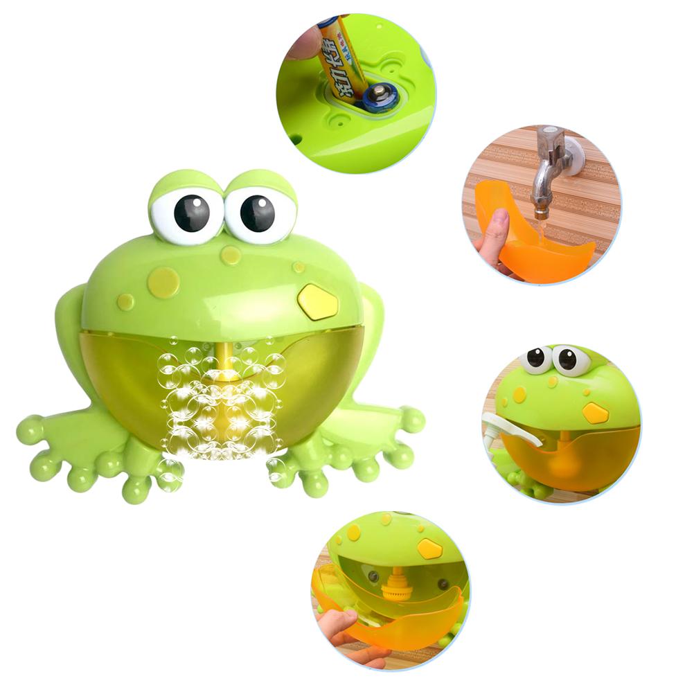 Baby Bath Bubble Machine Tub Frog Automatic Bubble Maker Blower Toys with 12 Music Songs