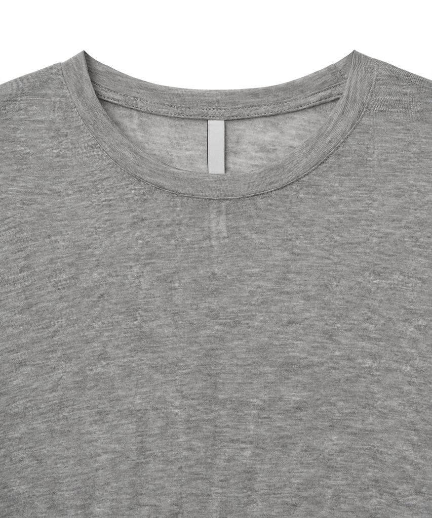 NOIRER FOR WOMAN Summer Wool Loose Fit T-Shirt (Melange Grey)