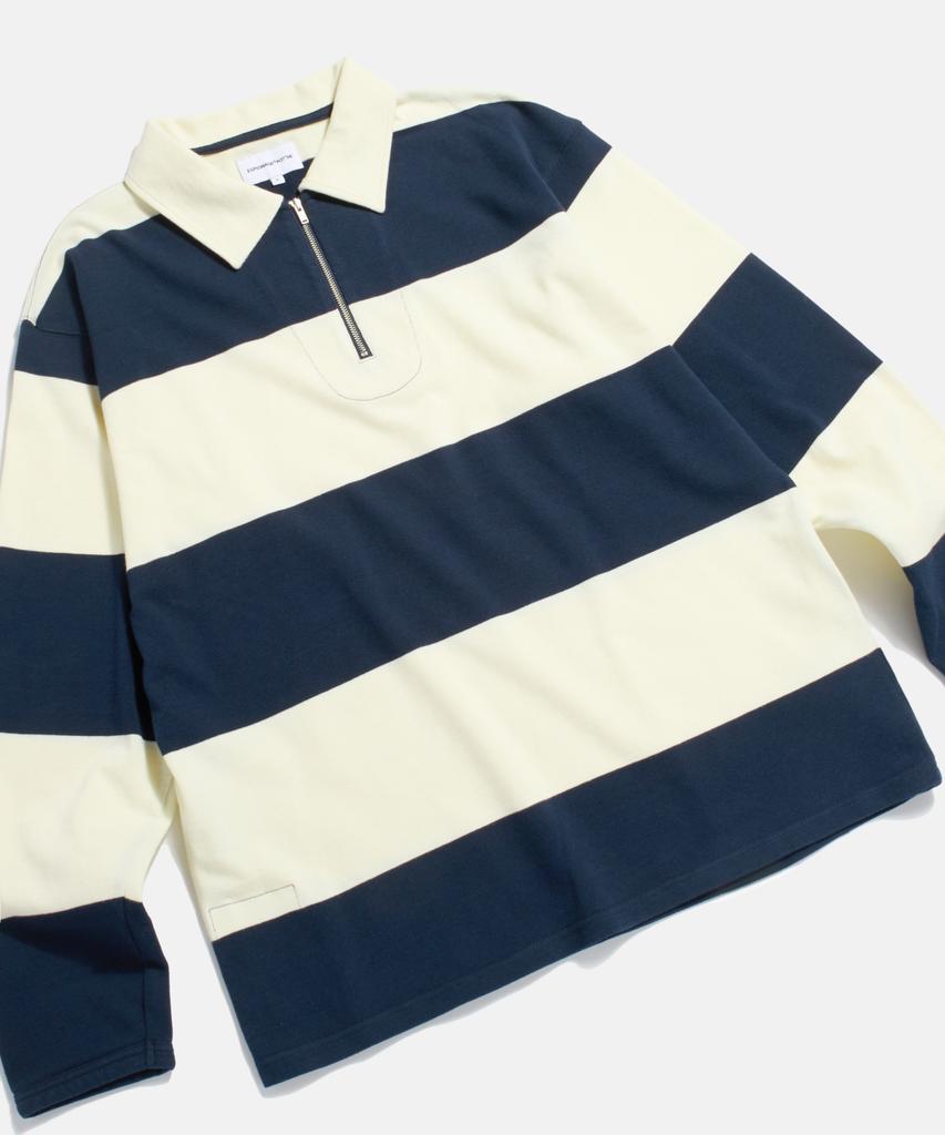 ESPIONAGE Big Border Rugby L/S Tee Navy