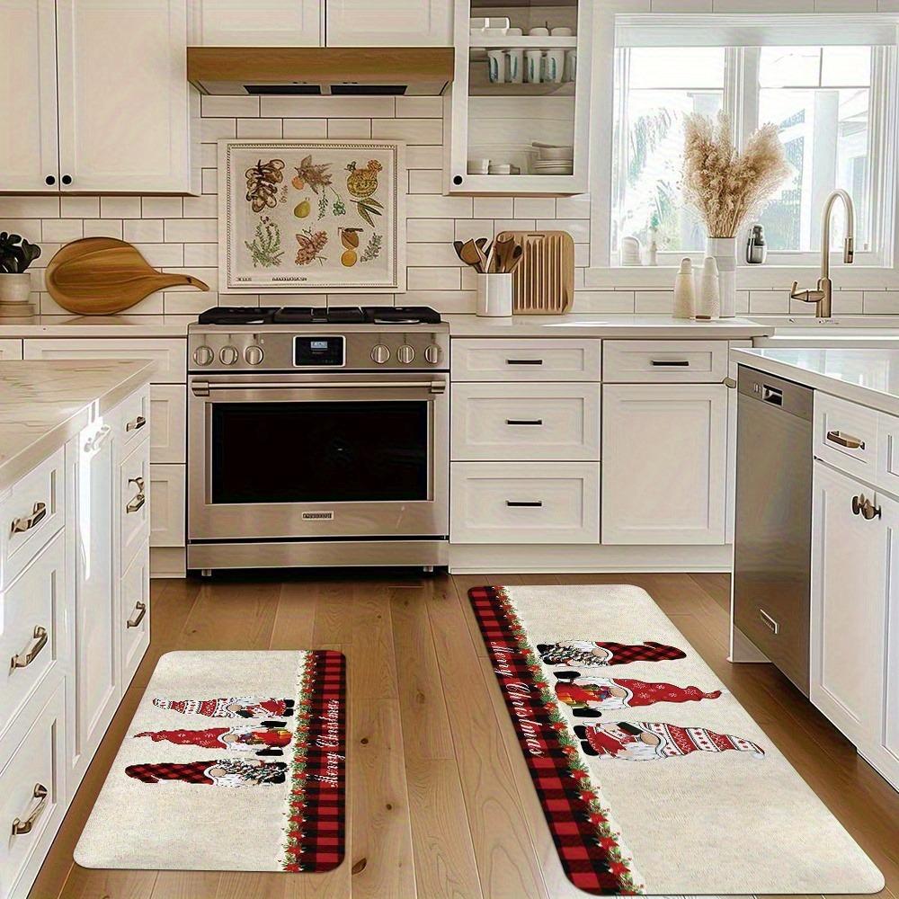 1PC Festive Christmas Kitchen Rug Non-Slip Door Mat Pop design Bathroom Rug Bath Mat Carpet for Home Sink Laundry Decoreeree