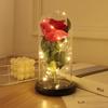 Glass Cover Immortal Rose Flower Ornaments LED Luminous Artificial Flower Creative Christmas Valentine's Day Gift