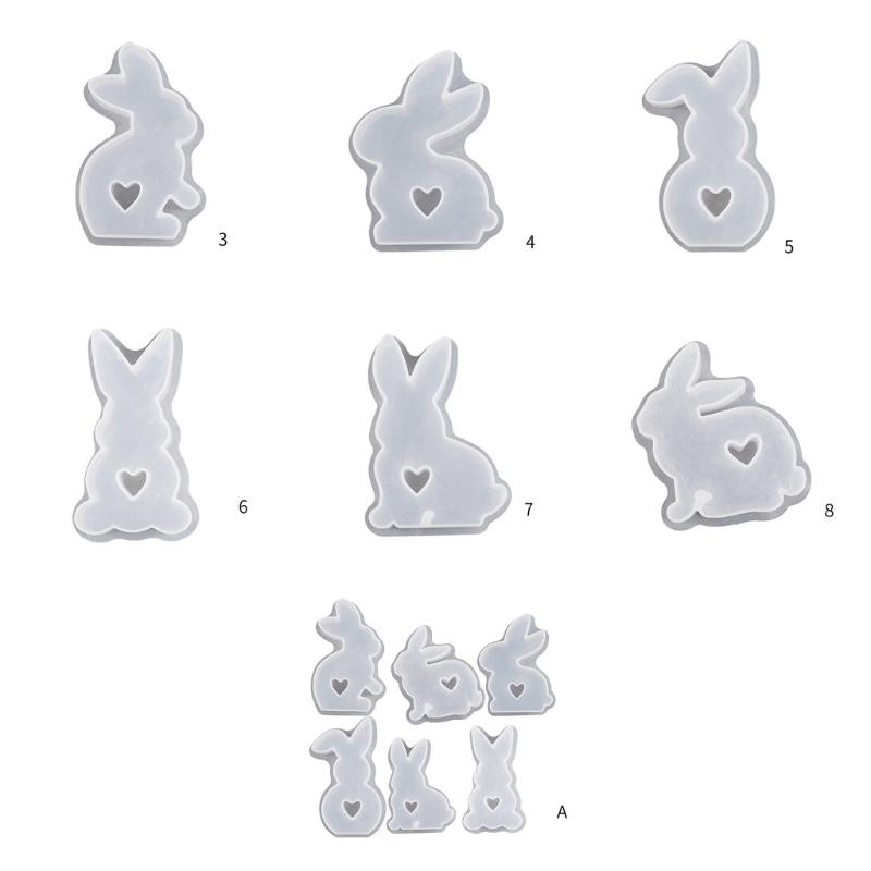 3D Сердце Кролик Силиконовая Форма DIY Животное Ароматерапия Свеча Гипсовая Форма Мыла Украшения Дома Exploy Resin Molud Craft