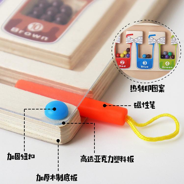 Деревянная форма Цифровой лабиринт Цветовая классификация Логарифмическая доска/детская головоломка Сопоставление Когнитивная настольная игра Обучающая игрушка