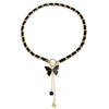 Trendy Black Love Heart Fritillary Necklace Classic Alloy Flannel Wrapped Choker Luxury Fashion Star Tassel Necklace Women