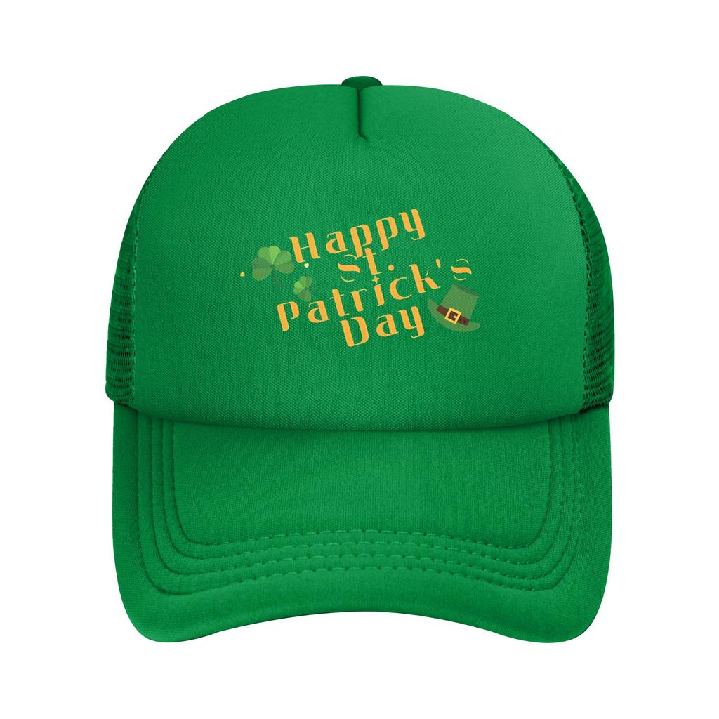 happy saint st patricks day Foam Trucker Hats Unisex Summer Breathable Mesh Golf Cap Hat Fashion Sun Cap Adjustbale