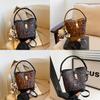 Trendy Black And Brown Color Block Bucket Bag Stylish Casual Design For Women