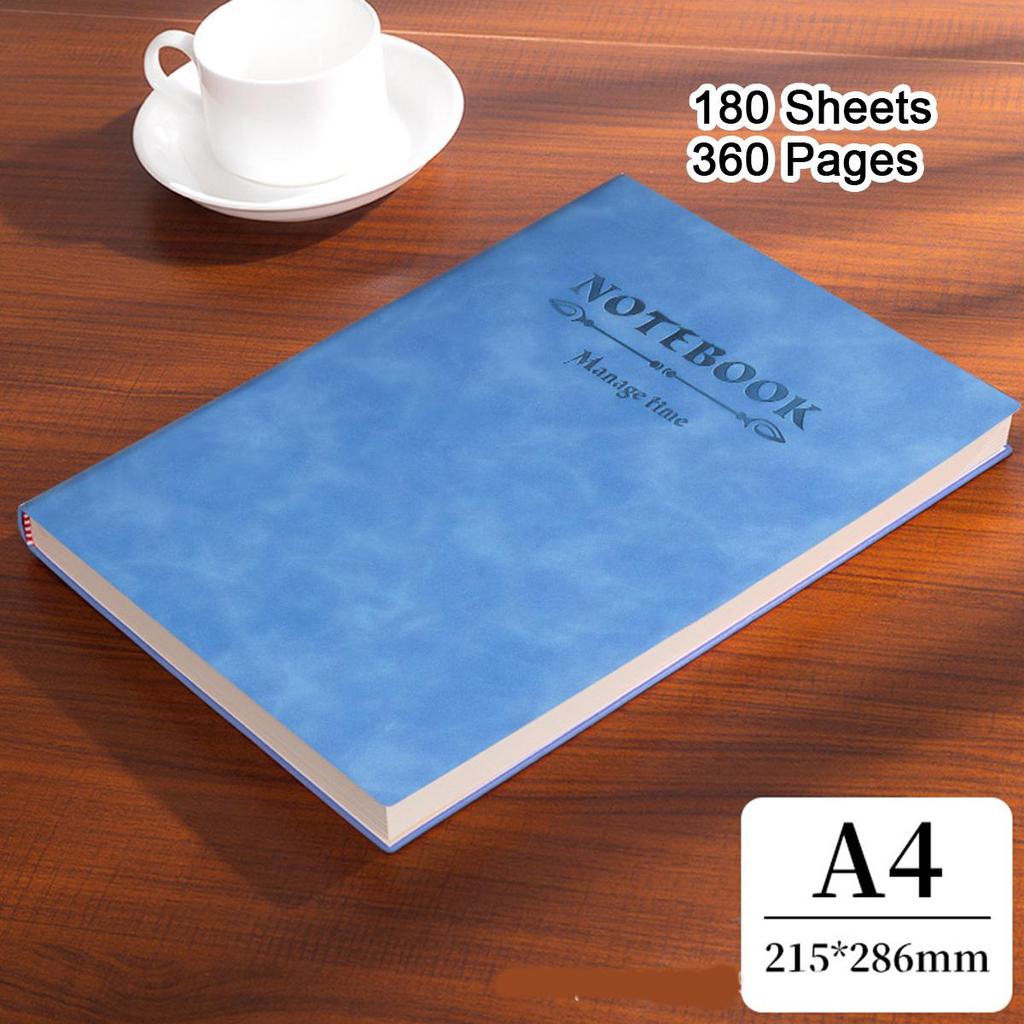 A4/A5/B5 Soft Leather Notebook, Lined Pages, Business Meeting Record Book, Notepad, Student Diary, Subject Notes, 180 Sheets