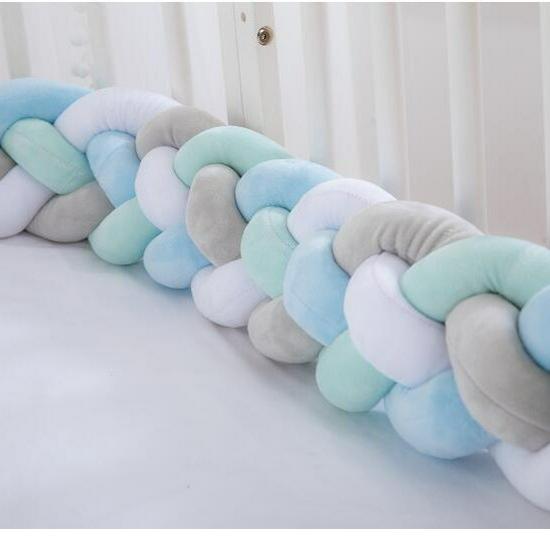 Датская вязаная подушка-узел, заплетенная из четырех прядей – Защитный бортик для кровати от ударов для детской комнаты