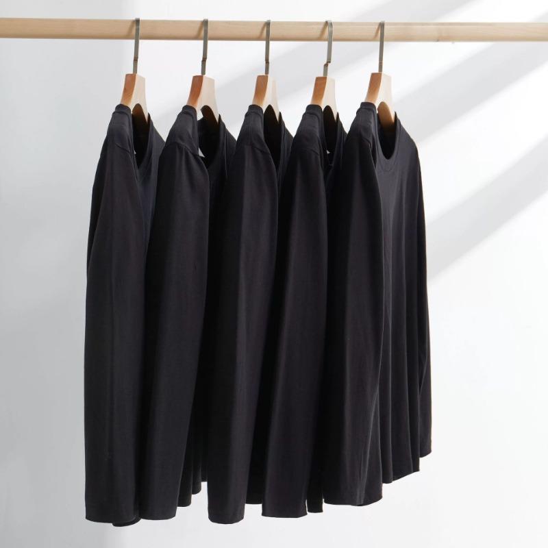 Хлопковая футболка с длинным рукавом, женская, свободного кроя, с круглым вырезом, универсальный топ