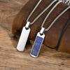 Trendy Lapis Lazuli Pendant Minimalist Stainless Steel Necklace Fashion Pendant Necklace  Men