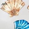 Wooden Seashell Wall Decorations 4Pcs/Set Shell Starfish Decor, And Conch Art, Hanging Coastal Signs for Beach House Home Bathroom Living Room