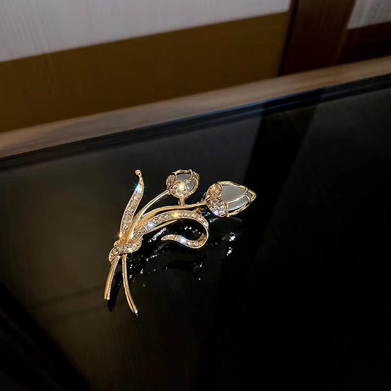 Изысканная ретро-брошь в европейском и американском стиле: Уникальная винтажная модная брошь для женщин - элегантный дизайн в виде капли масла.