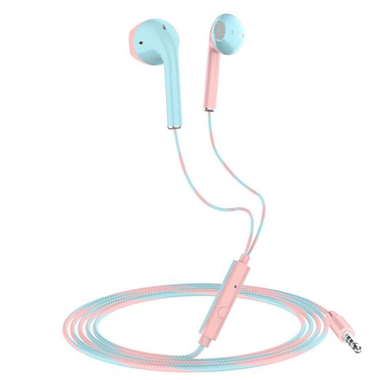 Наушники с микрофоном Музыкальный плеер Прочный кабель Стильные наушники-вкладыши с проводным управлением для путешествий