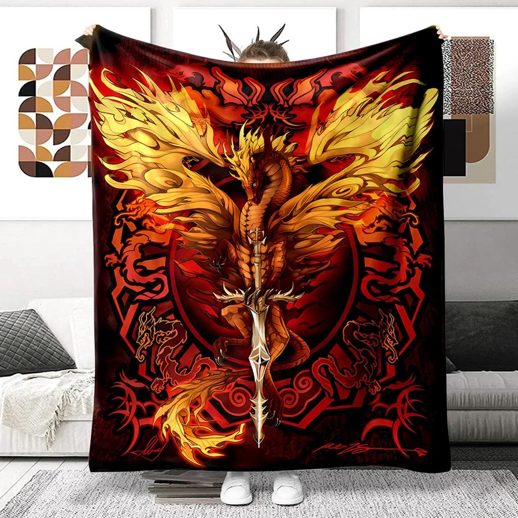 Animal Dragon Blanket Ultra Lightweight Soft Plush Flannel Throws Blanket for Sofa Bed Couch Best Office Gifts  Demogorgon