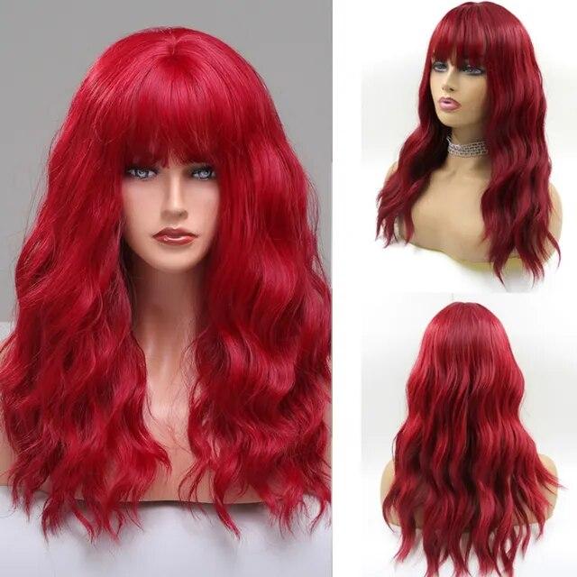 Длинные коричневые синтетические парики с эффектом омбре для женщин, волнистые парики из натуральных волос, средняя часть, женский парик, косплей, термостойкие волокна, парики