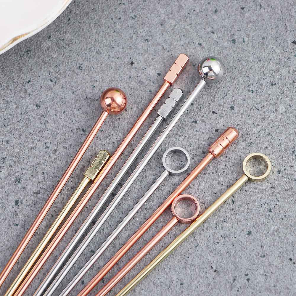 Нержавеющая сталь для украшения напитков, вечеринка, бар, вилки для фруктов, зубочистки, шпажки для коктейлей, палочки для фруктов