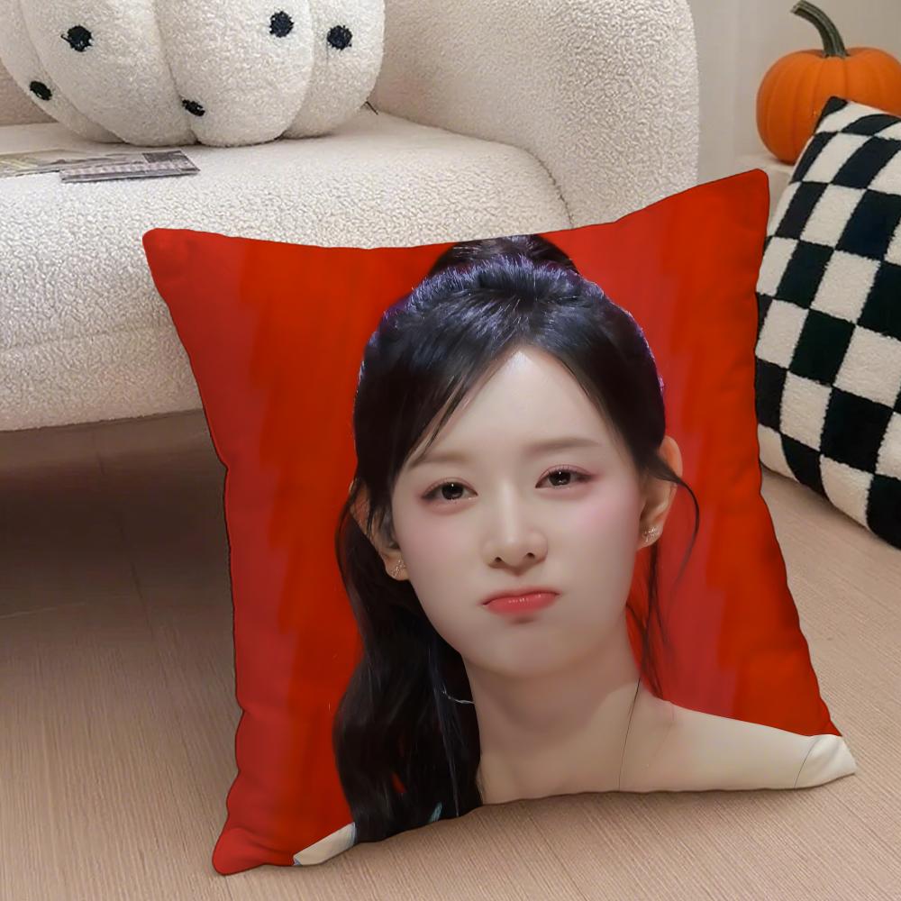 Talented Korean Beautiful Actress KKim Ji Won Cushion Cover Throw Pillow Cover Hidden Button Durable Polyester Chair Cushion