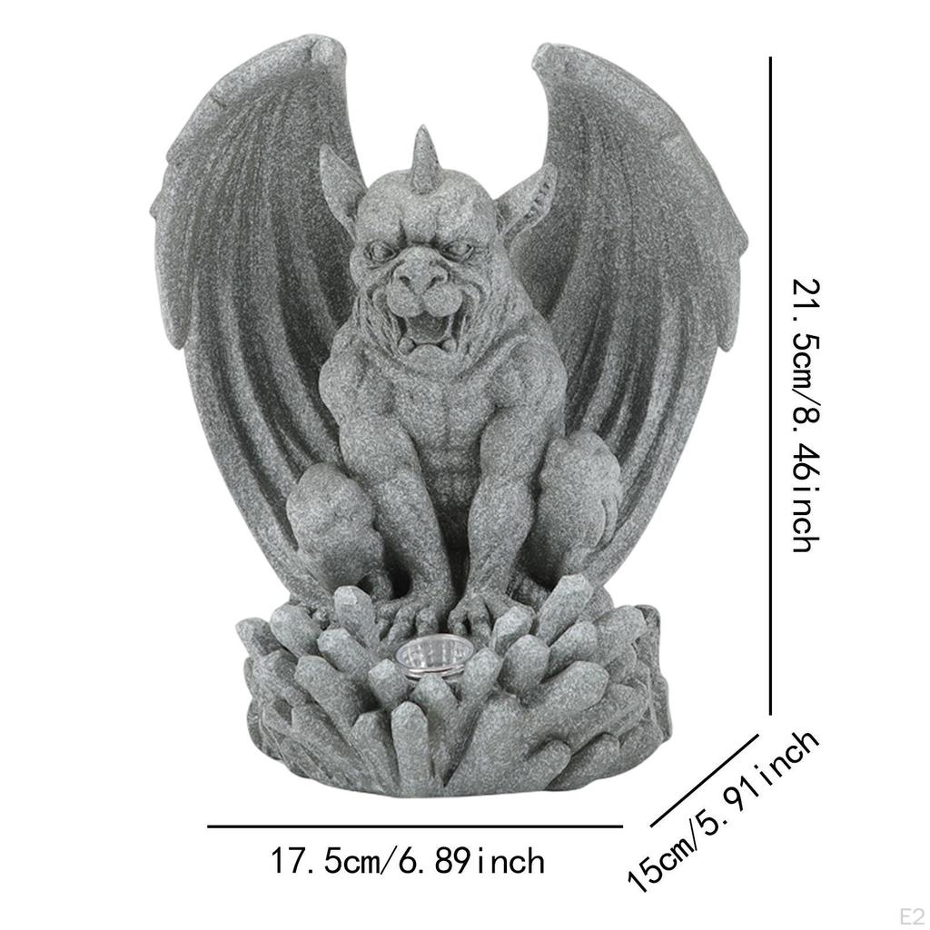 Садовая статуя с солнечным светом, скульптура горгульи, готическое всепогодное украшение, освещение для заднего двора