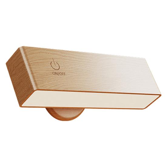 Вращающийся на 360 градусов настенный светильник, портативный беспроводной настенный светильник с аккумулятором 2500 мАч, плавная регулировка яркости, память, эстетика дерева, простая установка, спальня, гостиная