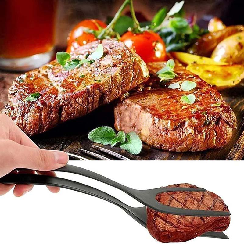 Лопатка и щипцы 2 в 1, силиконовые щипцы-лопатки премиум-класса, термостойкие для приготовления яиц, многофункциональная кухонная лопатка с антипригарным покрытием, инструмент для приготовления пищи