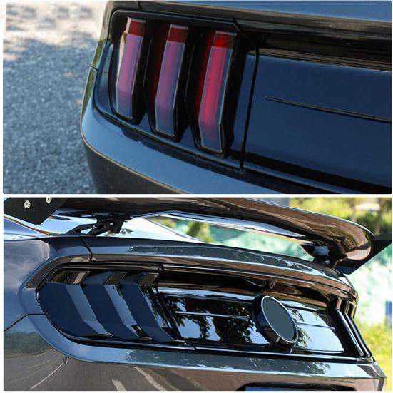 RT-TCZ Tail Light Lamp Cover Guard Trim Frame Bezels Decoration Accessories For Ford Mustang 2018   (Black)