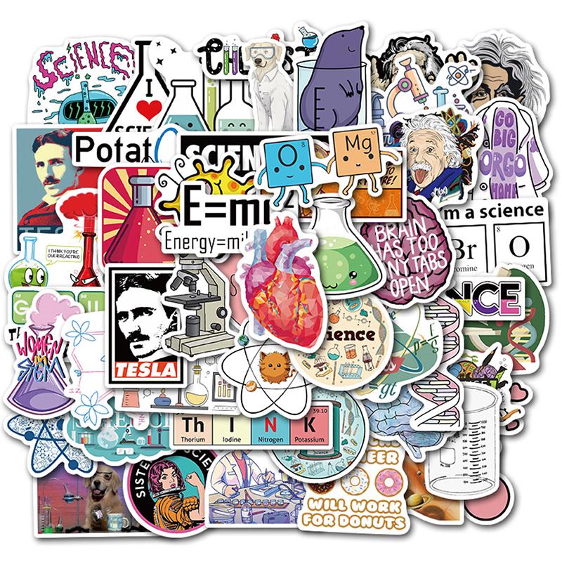 Научный эксперимент, 50 шт./компл., наклейки для химического программирования, Diy, декор для ноутбука и ПК