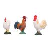 4pcs Simulated Farm Chicken Figurines Set Lifelike Small Rooster Hen Chicks Decoration for Tabletop Garden Courtyard