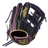 Rawlings Baseball Hyper Tech Color Sync Glove Medium Glove, Junior/Jr., Kids' (GJ5FHTCG9M), All-Around, Black/Purple, (Left-Handed Throw)