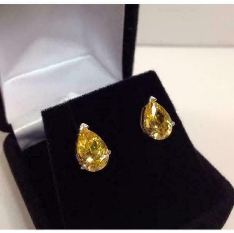 Серьги ручной работы из стерлингового серебра 925 пробы с сертифицированным цитрином, антикварные, для любимой из США