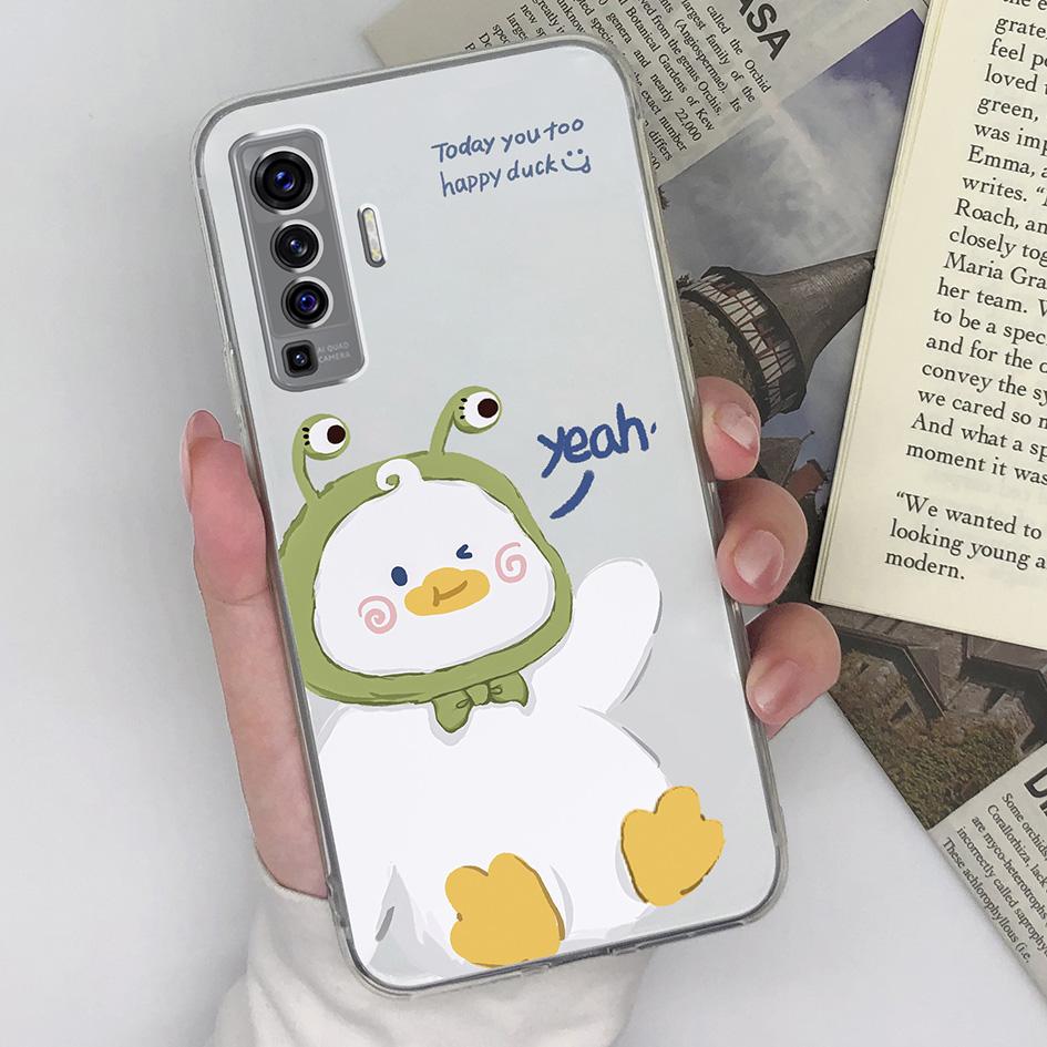Чехол для Vivo X20 X21 X23 X27 X30 X5 X50 Lite X50 X60 X70 Pro + защитный прозрачный мягкий силиконовый чехол из ТПУ с милым мультяшным рисунком для бампера Vivo