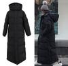 Супер Длинная Хлопковая Куртка с Подкладкой Женская 2025 Новая Корейская Модная Парка Зимняя Женская Толстая Черная Пуховая Хлопковая Куртка