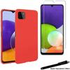 Protective Case - Toproduits® - Samsung Galaxy A22 5G - Red - Tempered Glass - Stylus Included
