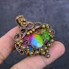 Радужный солнечный кварц ручной работы, кулон "Дерево жизни" с оплеткой из медной проволоки, 2,09" i5K04