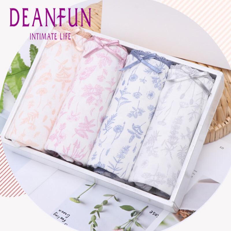 Deanfun Женские трусы-боксеры из 100% хлопка средней посадки, 4 шт.