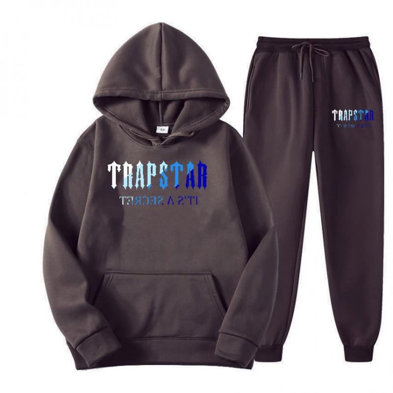 Trapstar London Уличная одежда Худи Спортивные штаны Комплект С принтом Тренировочный костюм Мужчины Женщины Свободный крой