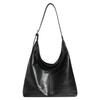 2025 new sense retro soft leather tote bag versatile large capacity simple commuter portable shoulder armpit bag