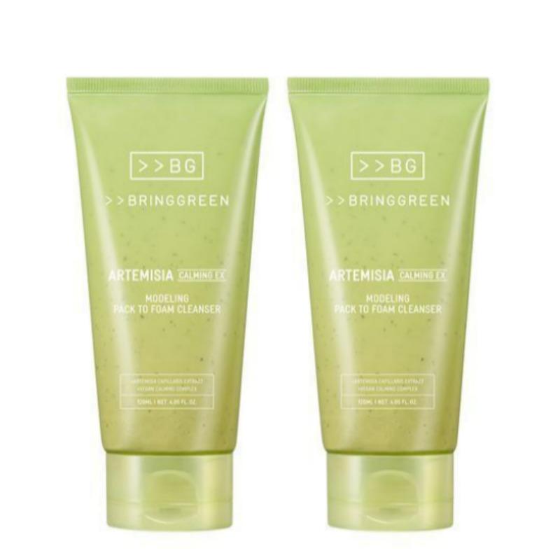 Bring Green Artemisia Calming EX Modeling Pack To Foam Cleanser 120 Ml (Double Pack)