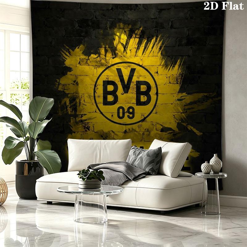 Borussia Custom Name Wall Tapestry Aesthetic Wall Hanging Printed Fabric Blanket Decorative Tapestries for Bedroom Living Room Home Decor