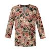 Женская мода повседневный топ с длинным рукавом и круглым вырезом с цветочным принтом