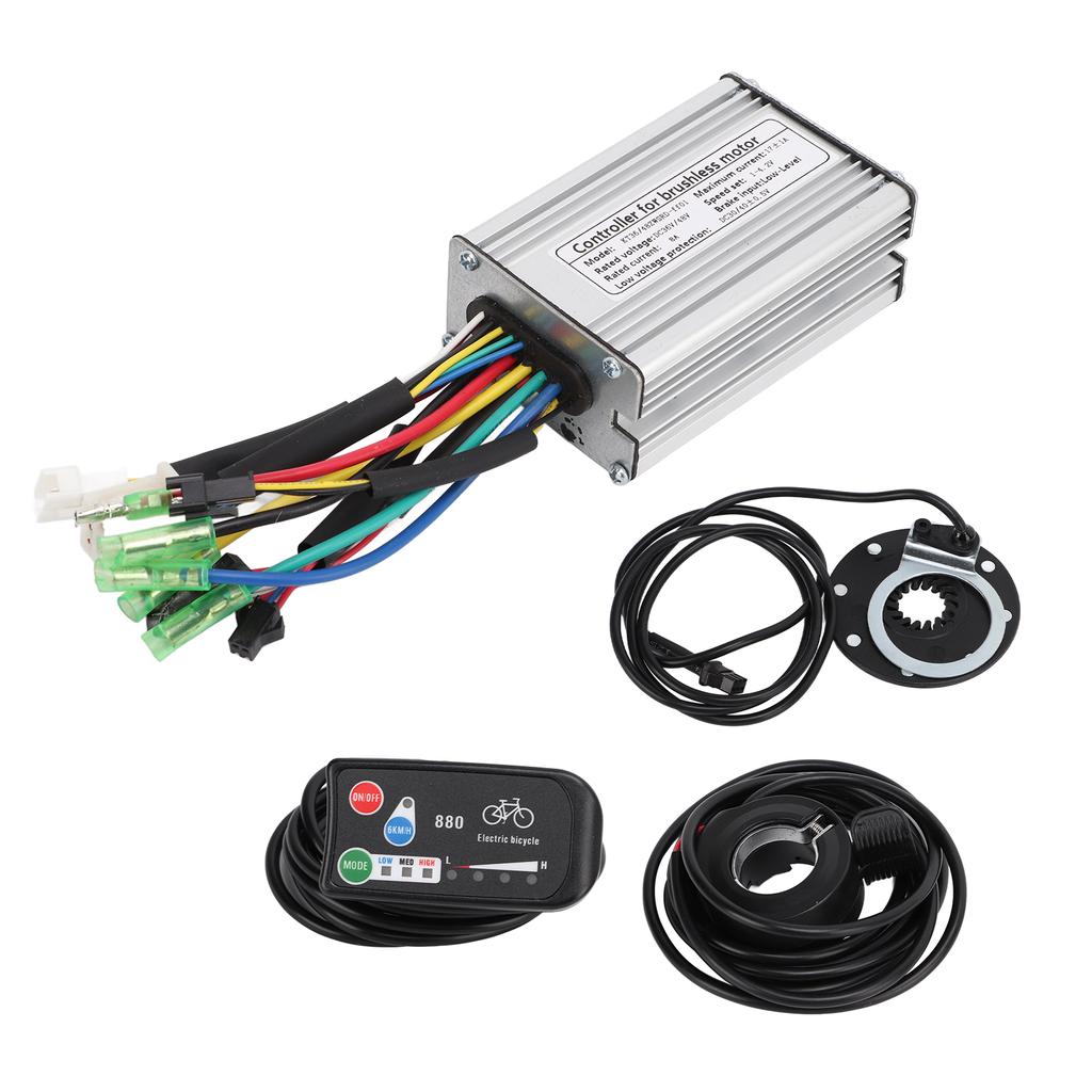 Electric Bicycle 17A Controller with KTLED880 Display Sensor Throttle Kit for 350W Motor