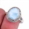 Natural Republic Larimar Gemstone 925 Sterling Silver Jewelry Ring Size 8.5 v2L22